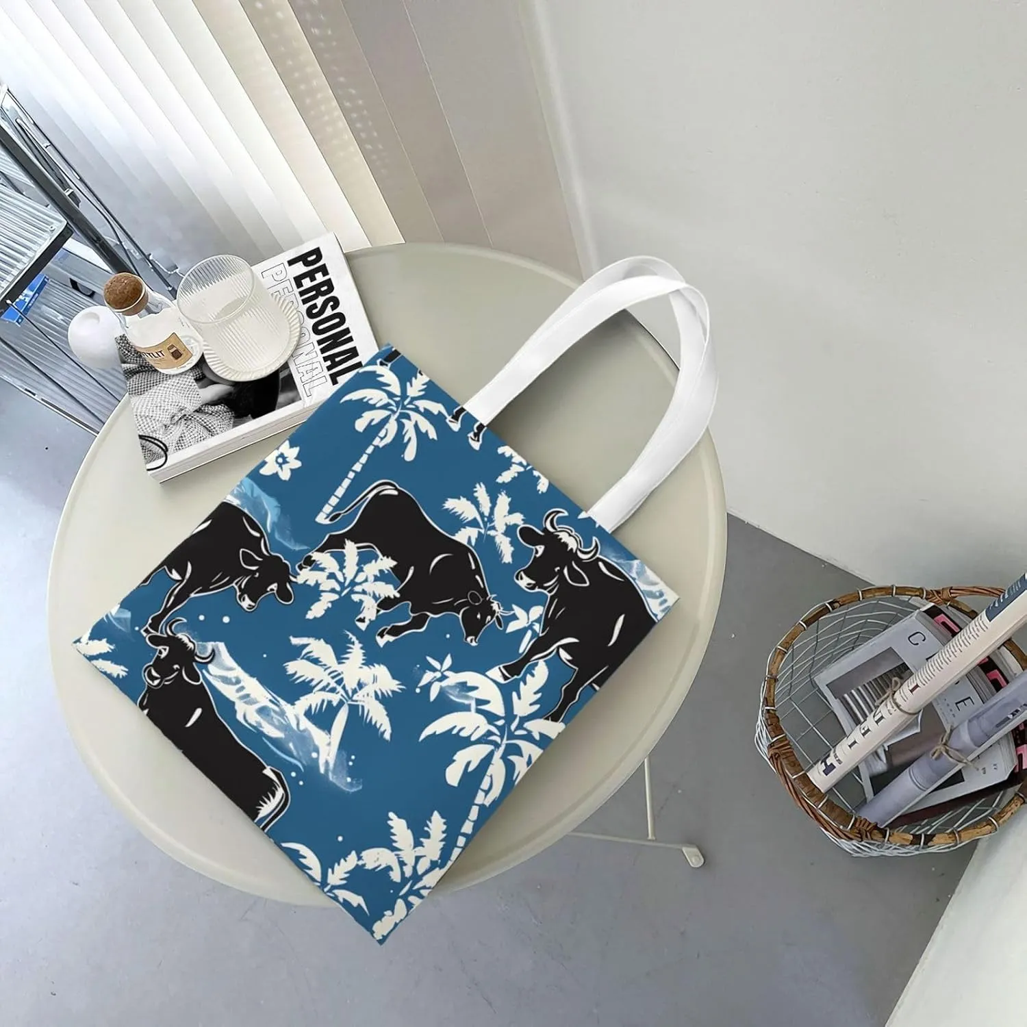 Canvas Tote Bag Women Casual Shoulder Bag Reusable Multipurpose Grocery Bag