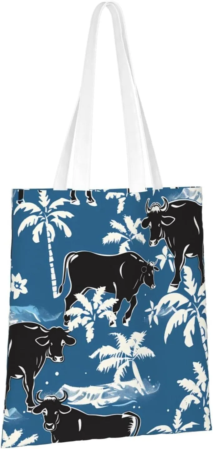 Canvas Tote Bag Women Casual Shoulder Bag Reusable Multipurpose Grocery Bag