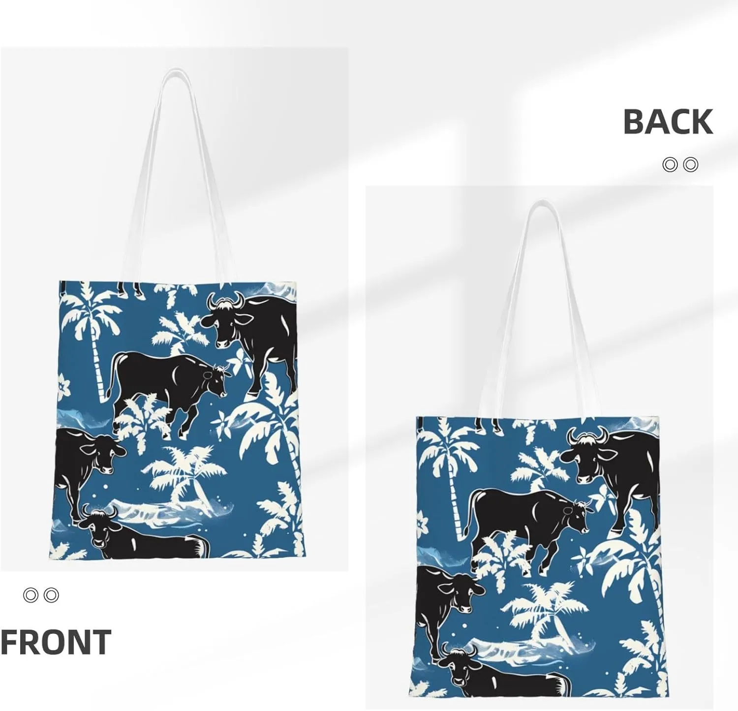 Canvas Tote Bag Women Casual Shoulder Bag Reusable Multipurpose Grocery Bag