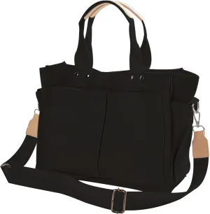 Canvas Tote Bags for Women Large Capacity Messenger Bag Durable Shoulder Bag Multi Pocket Casual Work Bags (White)