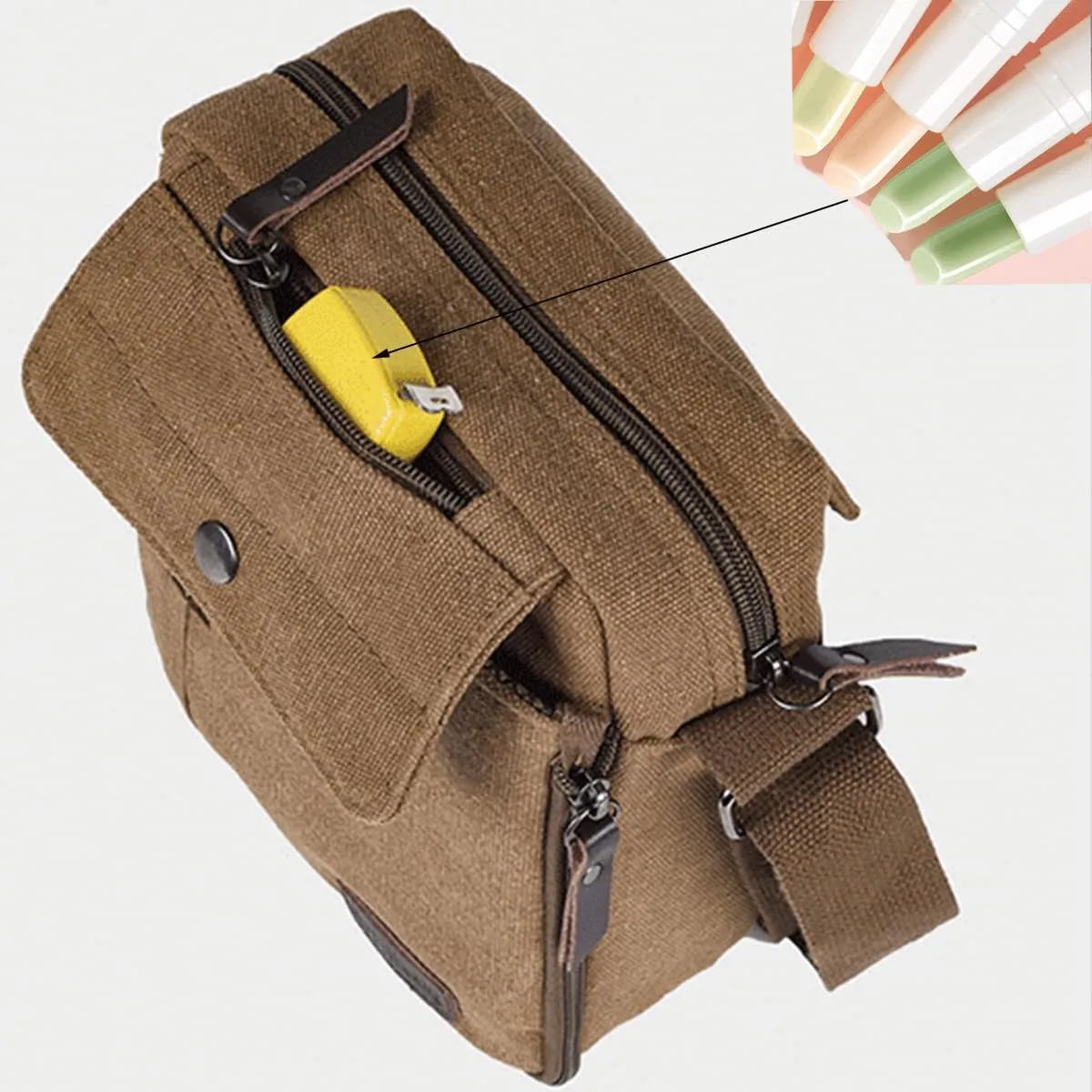 Canvas Vintage Messenger Bag Mini Crossbody Bag Shoulder Bag for Men, Small Messenger Satchel Bag Purse for Women