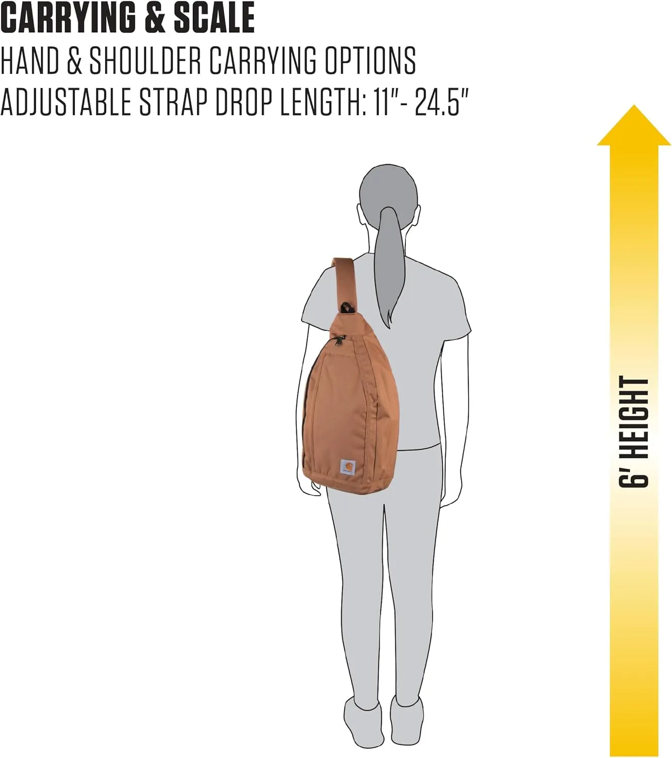 Carhartt Durable Sling Bag, Side Release Buckle, Tablet Sleeve and Adjustable Strap, Crossbody Backpack (Blind Duck Camo), One Size