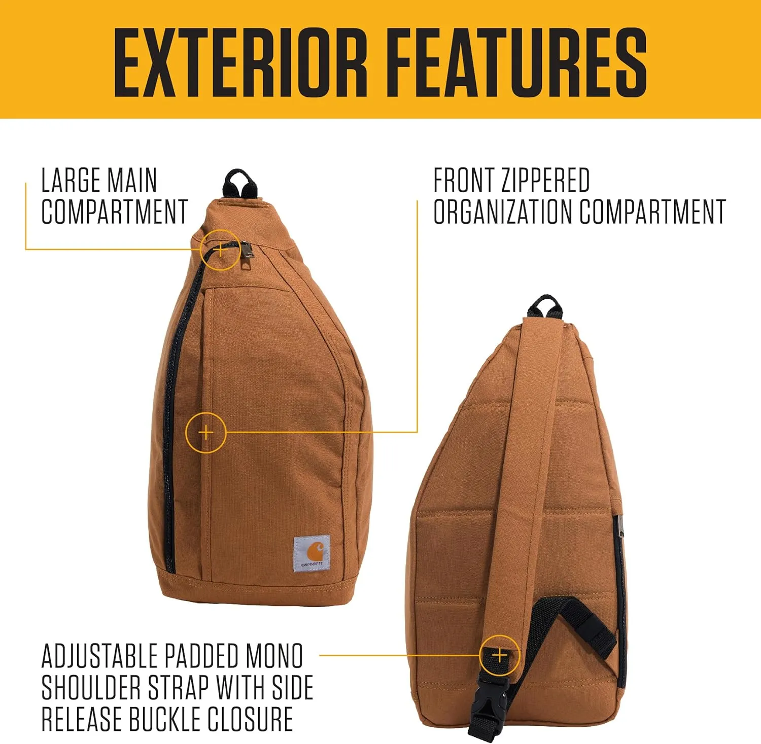 Carhartt Durable Sling Bag, Side Release Buckle, Tablet Sleeve and Adjustable Strap, Crossbody Backpack (Blind Duck Camo), One Size