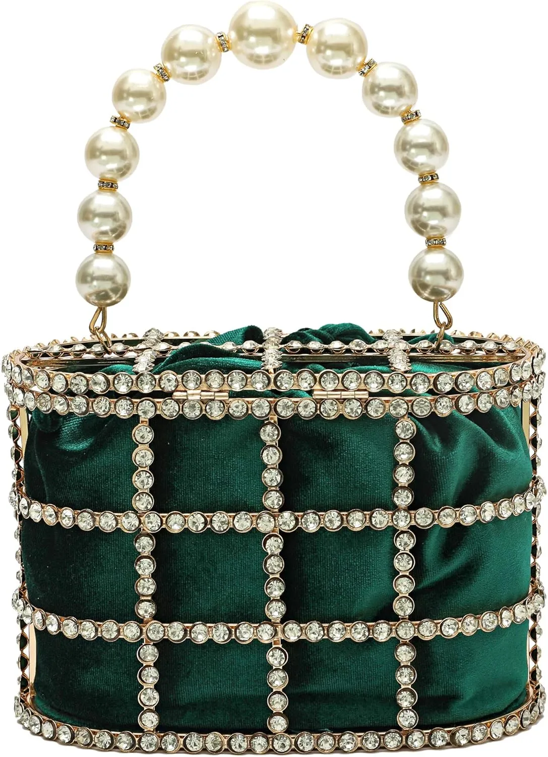 CARIEDO Evening Handbag Women Clutch Purses with Pearl Diamonds for Wedding Prom Birthday Party Dinner Accessories