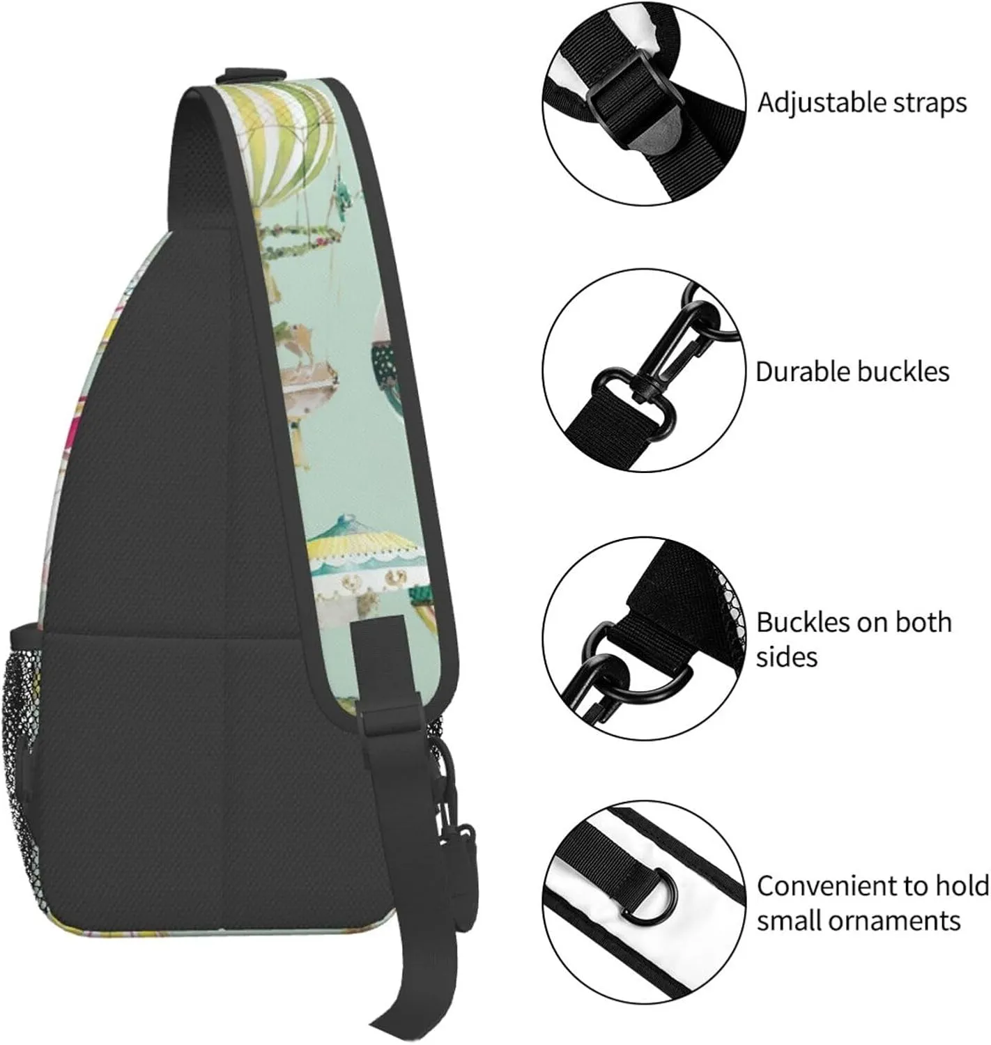 Cartoon Balloon Cross Chest Bag Diagonally Travel Backpack, Light Travel, Hiking Single Shoulder Bag