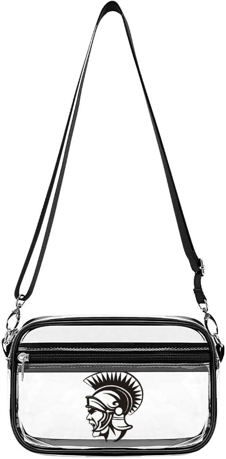 Cartoon Rome Army Fighter Clear Stadium Crossbody Bag Small Shoulder Purse Adjustable Strap Handbag for Women Men