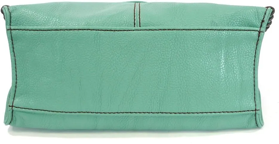 Chala Charming Teal Crossbody Bag With Flap Top and Zipper or Shoulder Handbag