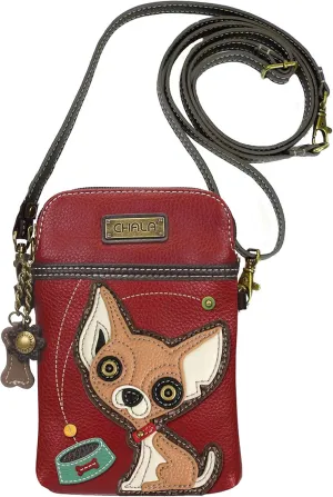 Chala Chihuahua Cellphone Crossbody Handbag - Convertible Strap Chihuahua Mom