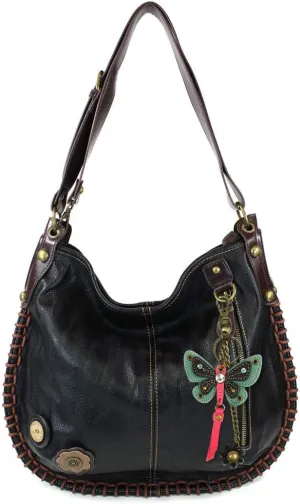 CHALA Convertible Shoulder or Crossbody Large Hobo Handbag with Keyfob -Multicolor