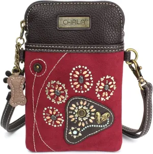 CHALA Crossbody Cell Phone Purse | Women's Wristlet Handbags with Adjustable Strap (Dazzled Paw)