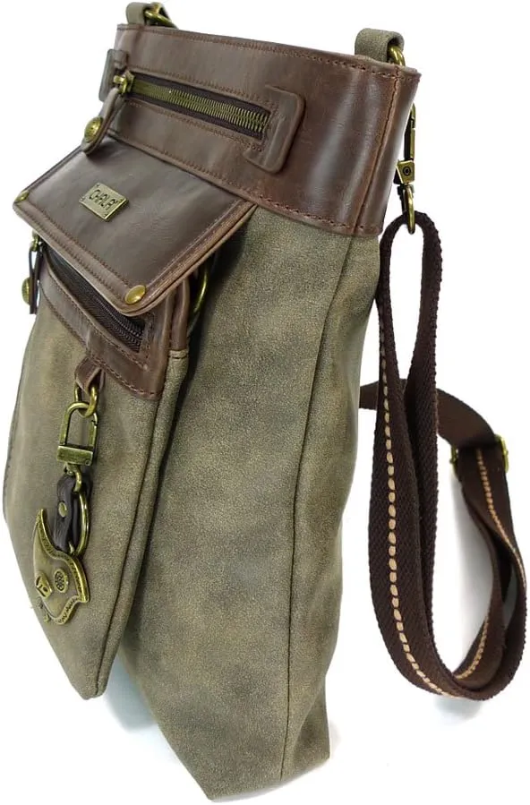 CHALA GEMINI Crossbody Canvas Gift Messenger Bag Stone Grey