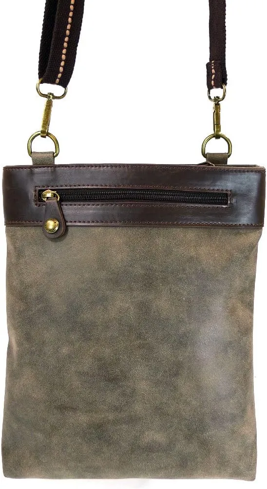 CHALA GEMINI Crossbody Canvas Gift Messenger Bag Stone Grey