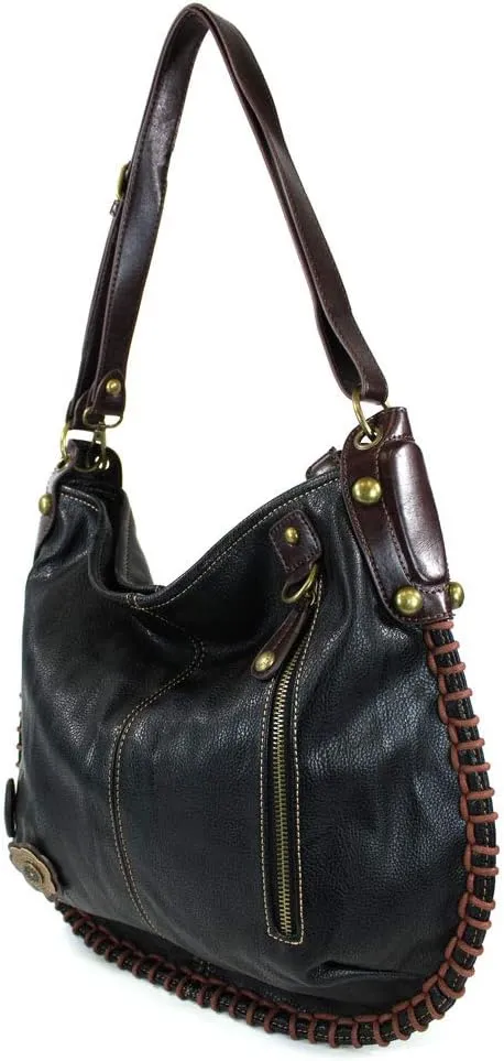 CHALA Handbags Charming Crossbody or Shoulder Convertible Large Chala Purse - BLACK