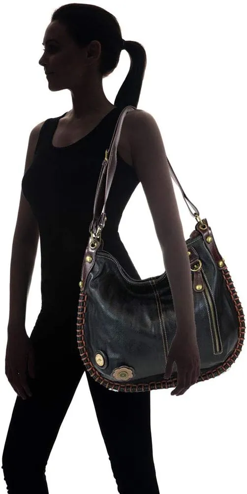 CHALA Handbags Charming Crossbody or Shoulder Convertible Large Chala Purse - BLACK