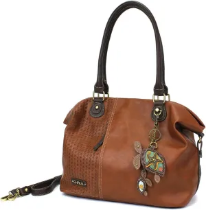 CHALA Laser Cut Crossbody Shoulder bag Tote Bag Faux Leather Brown