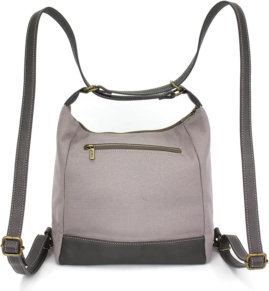 CHALA Retro Convertible Purse - Crossbody, Backpack, and Shoulder Purse - Gray