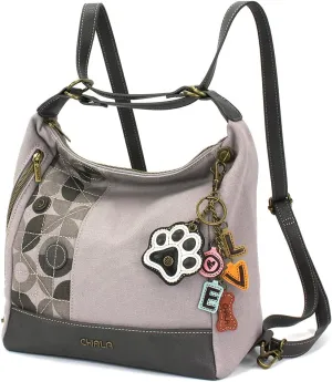 CHALA Retro Convertible Purse - Crossbody, Backpack, and Shoulder Purse - Gray