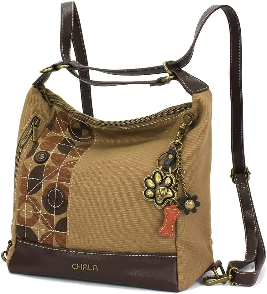 CHALA Retro Convertible Purse - Crossbody, Backpack, and Shoulder Purse - Olive