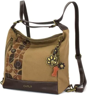 CHALA Retro Convertible Purse - Crossbody, Backpack, and Shoulder Purse - Olive