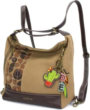 CHALA Retro Convertible Purse - Crossbody, Backpack, and Shoulder Purse - Olive