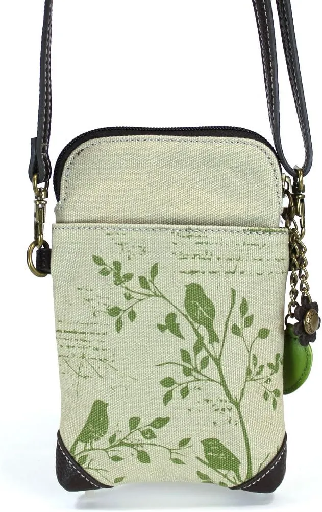 Chala Women's Safari Animal Canvas Crossbody Cell Phone Purse with Adjustable Strap -Sand