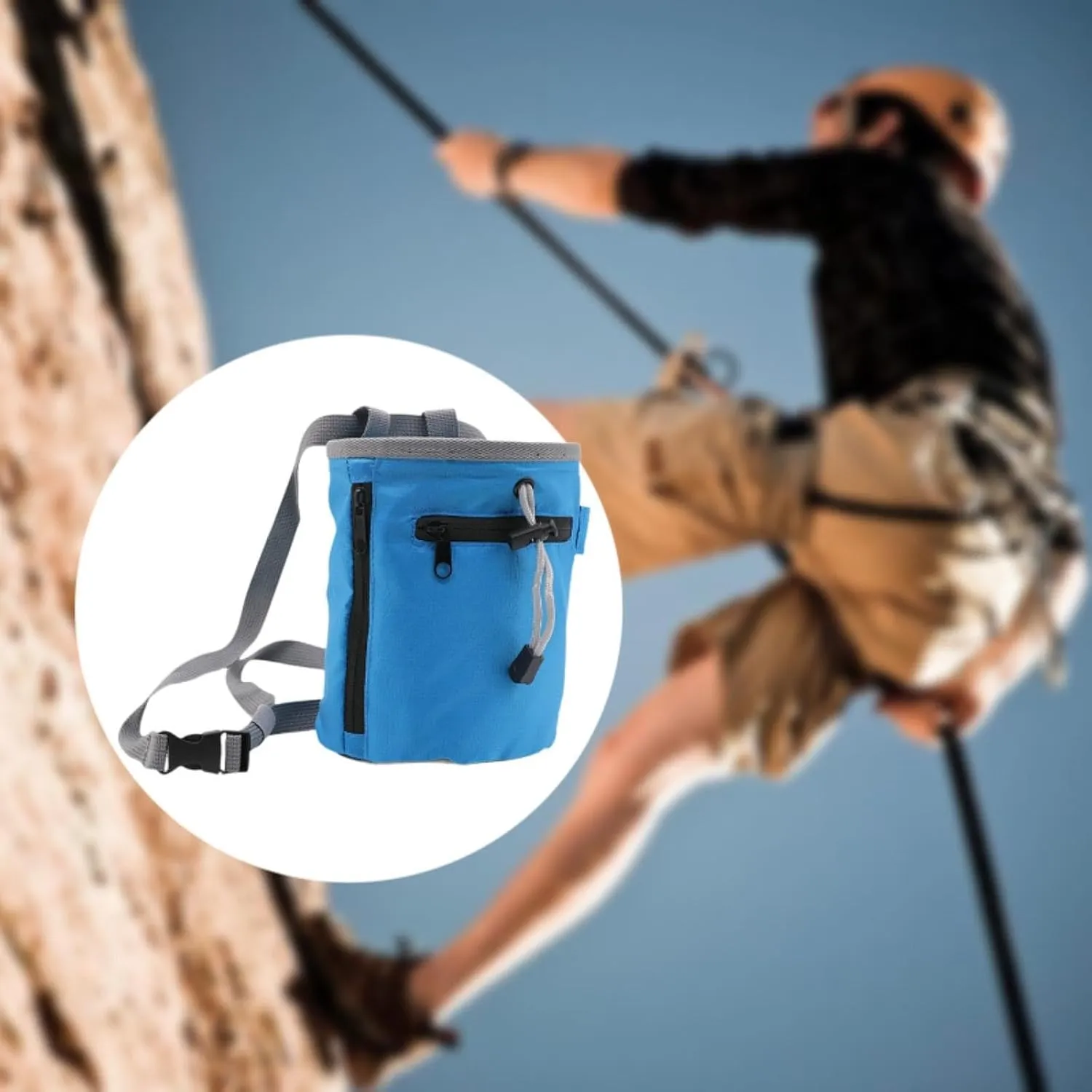 Chalk Bag Adjustable Waist Belt Lightweight Chalk Carrier Bag Storage Pouch for Disc Golf Fitness Weight Lifting Sports Gym