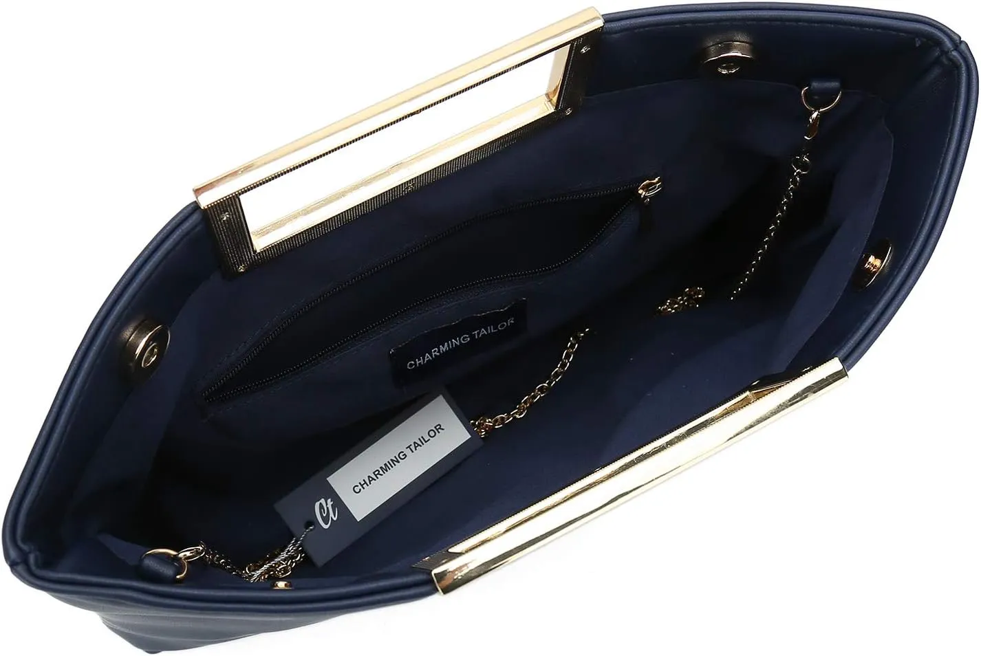 CHARMING TAILOR Fashion PU Leather Handbag Stylish Women Convertible Clutch Purse