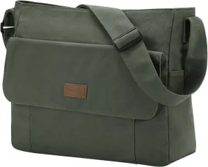 Chase Chic Canvas Messenger Bag, Large Laptop Crossbody Sholder Satchel Work College Tote Bag for Men Women