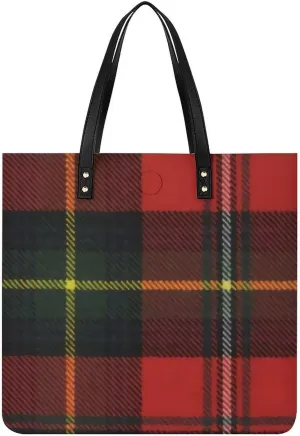 Checkered Black And White Fashionable All Printed Leather Handbag Unisex