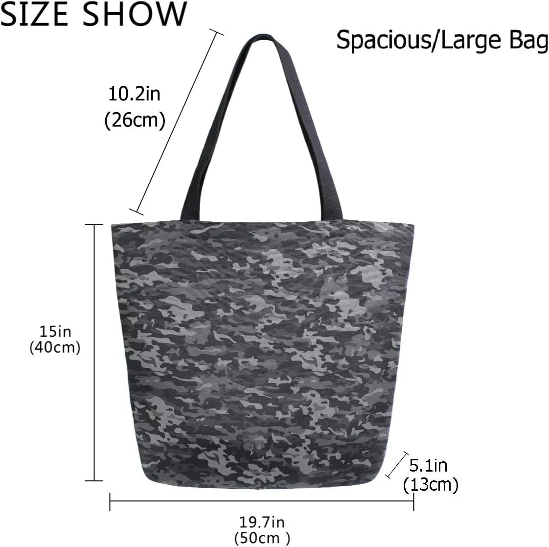 Chic Cute Fashion Style Pattern Extra Large Shoulder Tote Bag for Beach Travel Weekender Gym Grocery Shopping