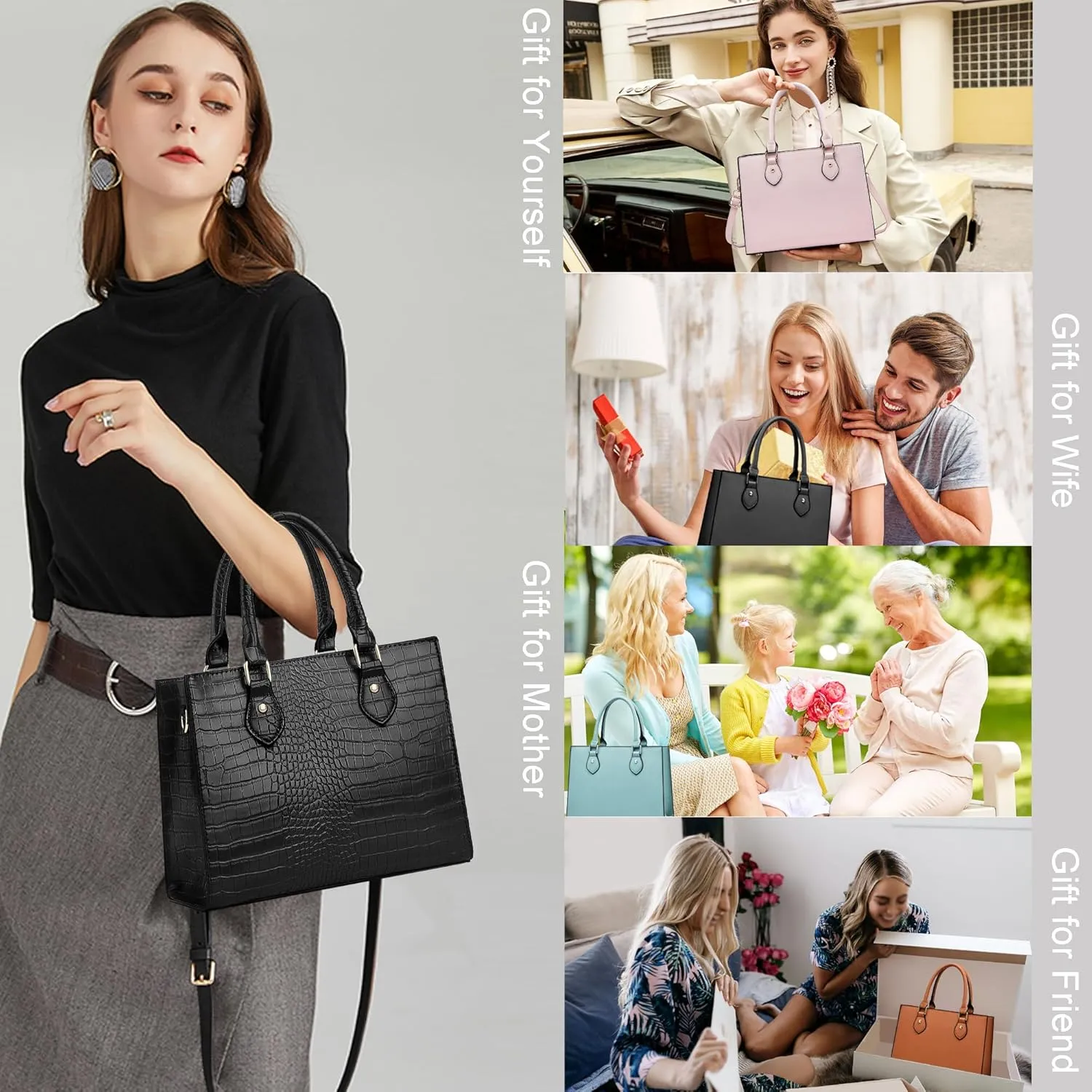 CHICAROUSAL Crossbody Purses and Handbags for Women PU Leather Tote Top Handle Satchel Shoulder Bags