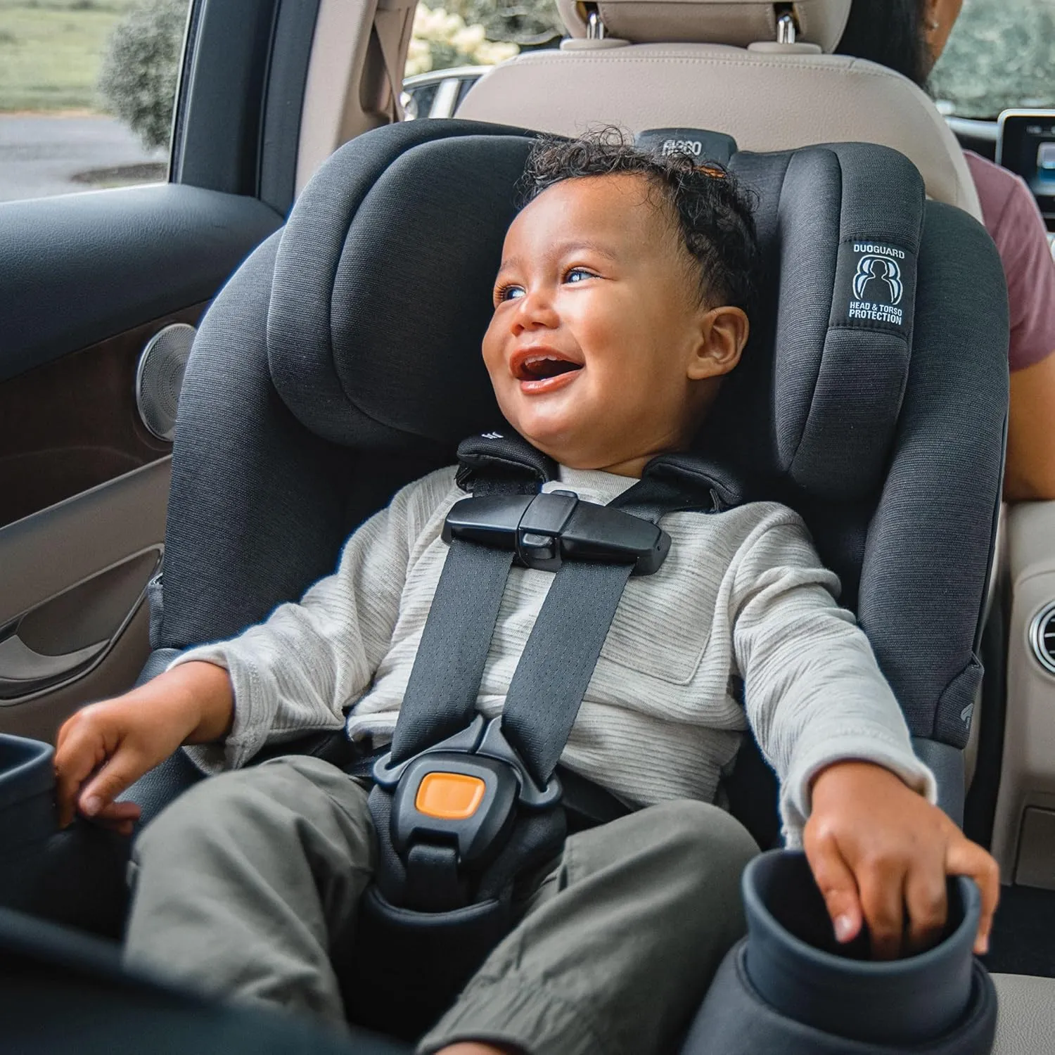 Chicco Fit360 ClearTex Rotating Convertible Car Seat with 360 Degree Rotation for Rear-Facing and Forward-Facing Usage, LeverLock Self-Tensioning Lock System | Black/Black