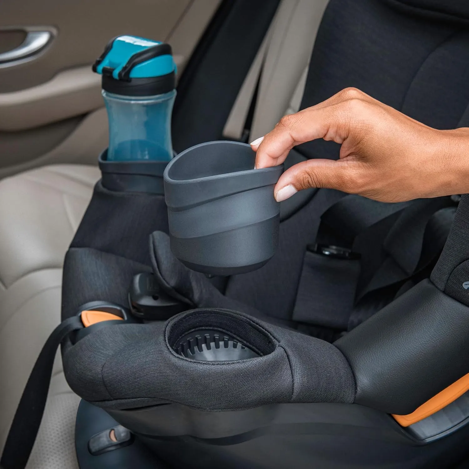 Chicco Fit360 ClearTex Rotating Convertible Car Seat with 360 Degree Rotation for Rear-Facing and Forward-Facing Usage, LeverLock Self-Tensioning Lock System | Black/Black
