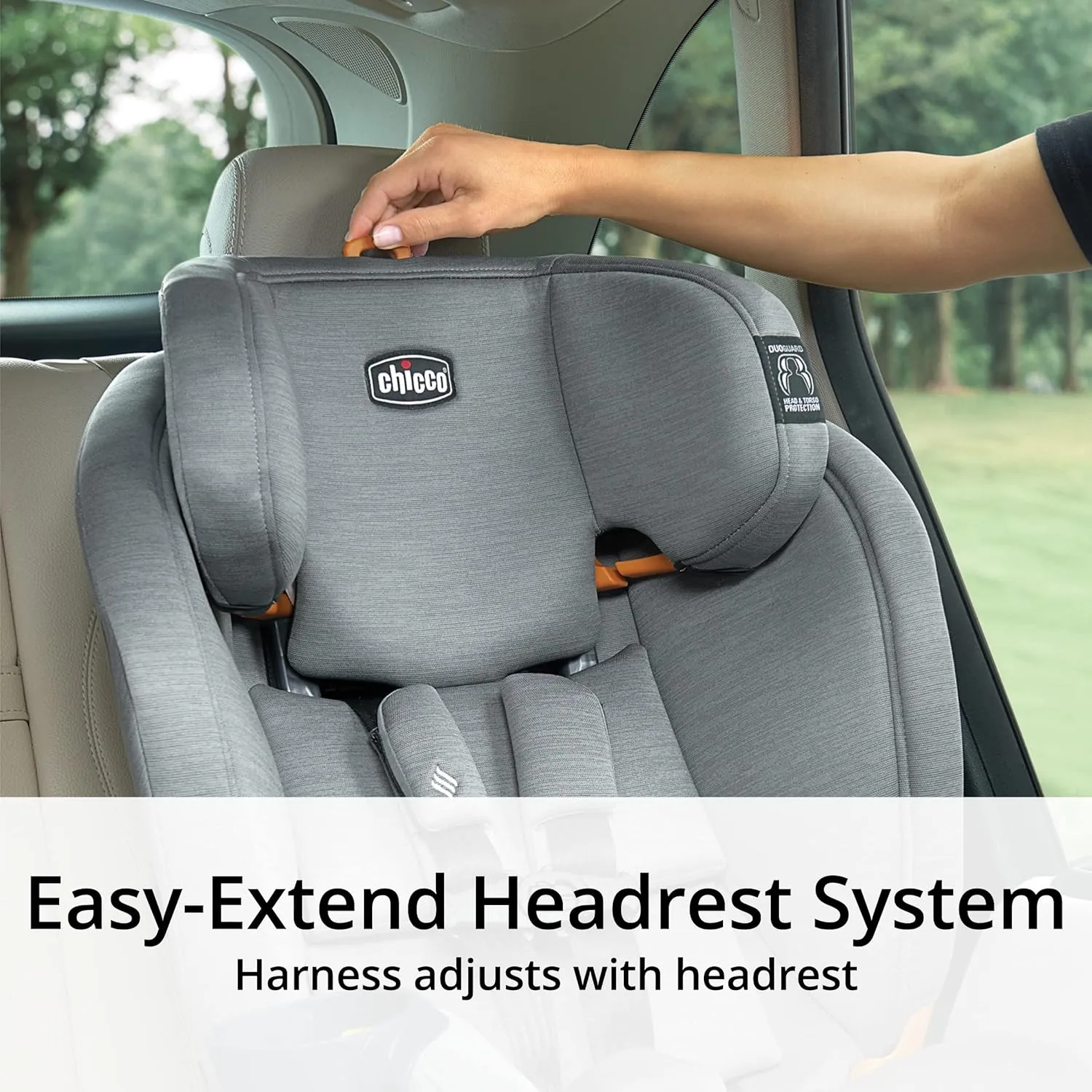 Chicco OneFit ClearTex All-in-One Car Seat, Slim Design, Rear-Facing Seat for Infants 5- 40 lbs., Forward-Facing 25-65 lbs., Booster 40-100 lbs., Convertible Car Seat | Obsidian/Black