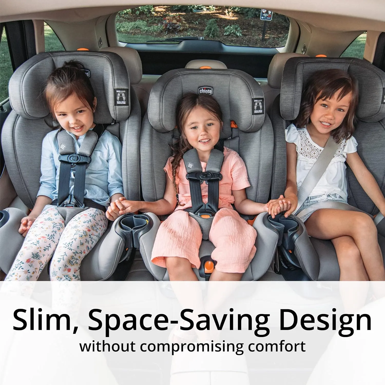 Chicco OneFit ClearTex All-in-One Car Seat, Slim Design, Rear-Facing Seat for Infants 5- 40 lbs., Forward-Facing 25-65 lbs., Booster 40-100 lbs., Convertible Car Seat | Obsidian/Black