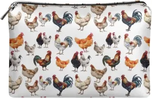 Chicken Makeup Bag, Farm Rooster Travel Cosmetic Bag, Zipper Pouch Toiletry Bag Birthday Valentine Gifts for Woman Girls Sisters Mom Daughter Toiletries Organizer