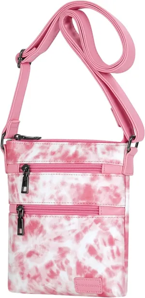 Choco Mocha Leather Crossbody Purse for Girls Triple Zipper