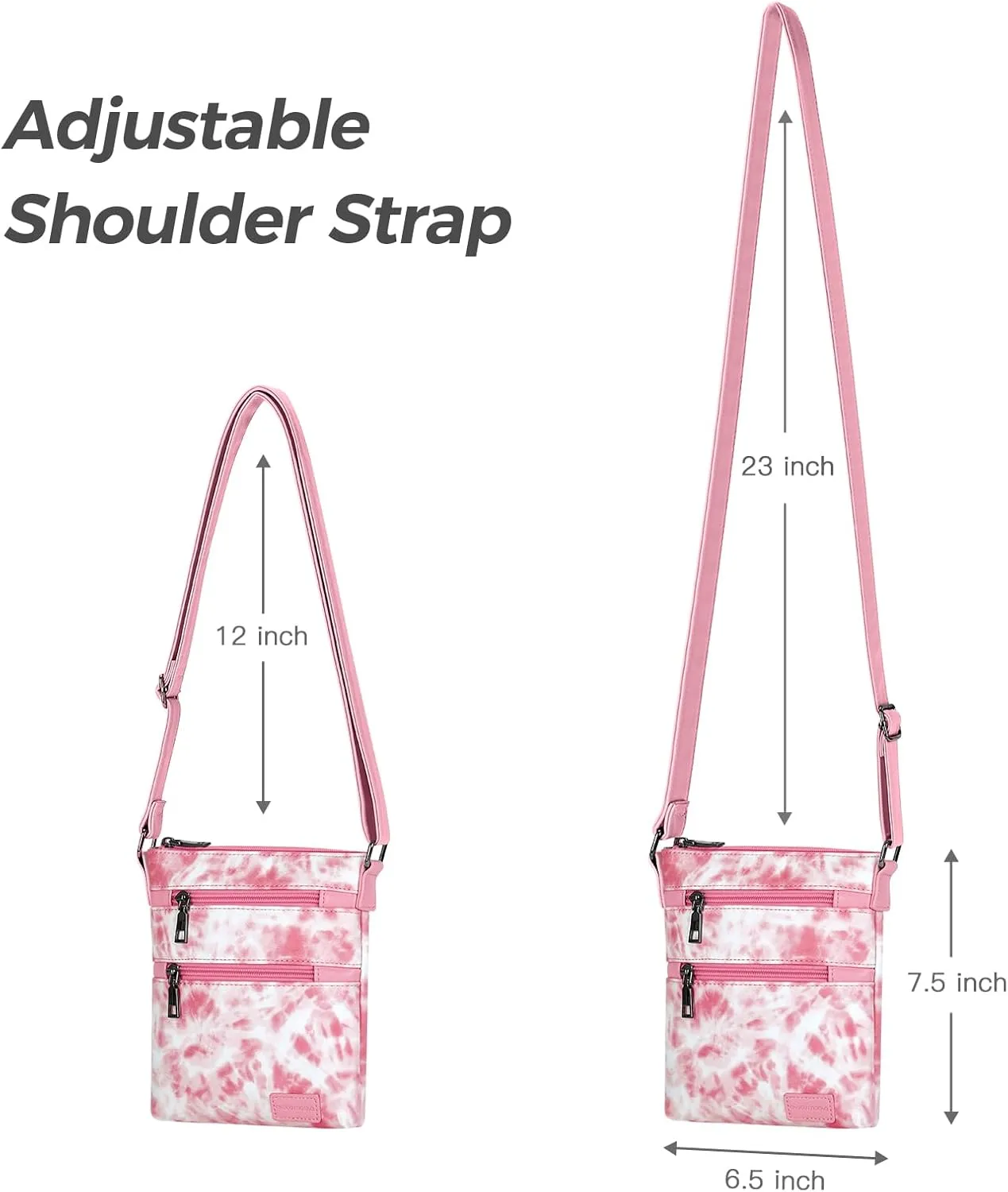 Choco Mocha Leather Crossbody Purse for Girls Triple Zipper