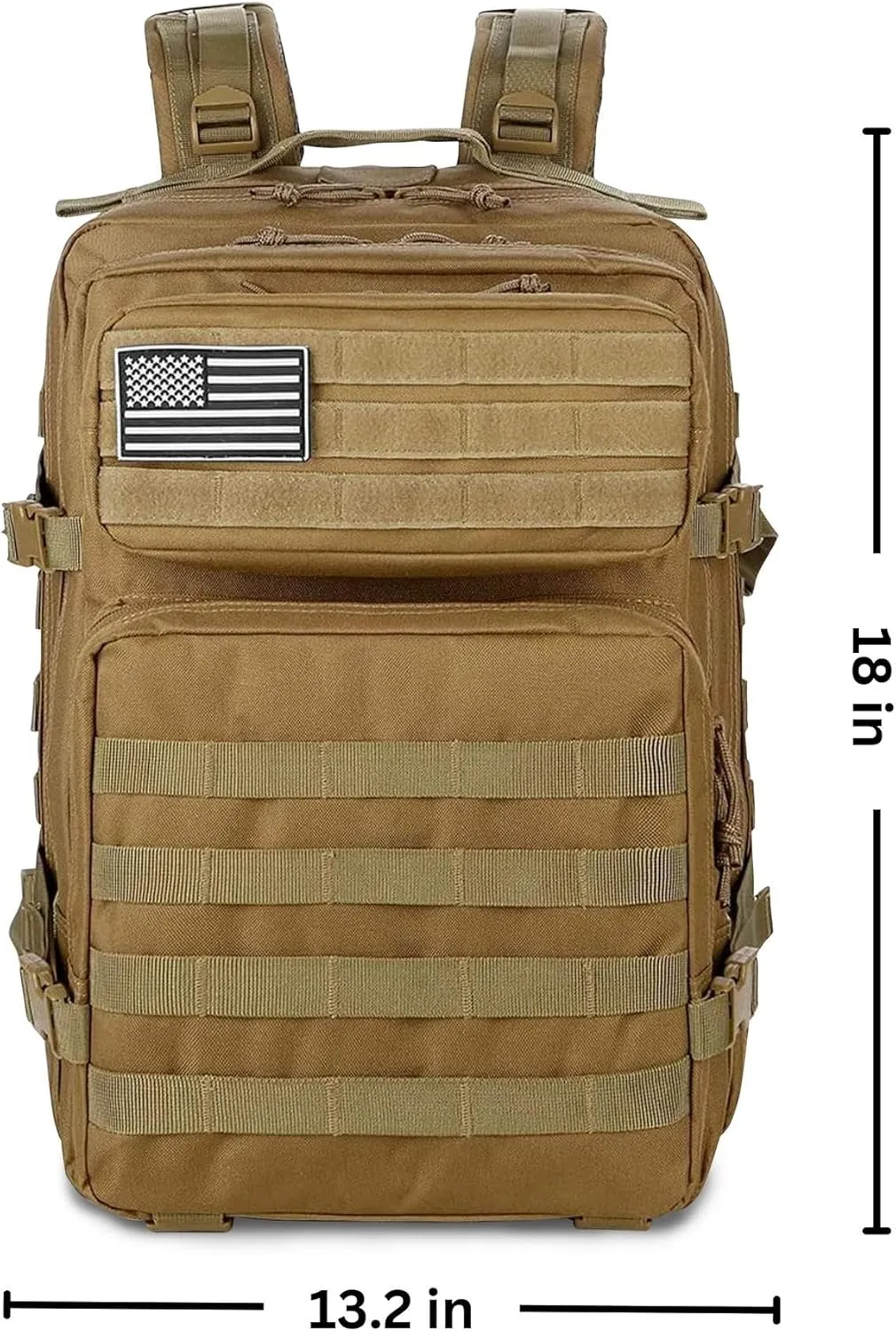 Ciana Large Military Tactical Backpack Bug Out Bag Rucksack for Men Large Capacity Rucksacks Army Outdoor Assault Pack Go Bag for Hunting (Brown)