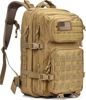 Ciana Large Military Tactical Backpack Bug Out Bag Rucksack for Men Large Capacity Rucksacks Army Outdoor Assault Pack Go Bag for Hunting (Brown)