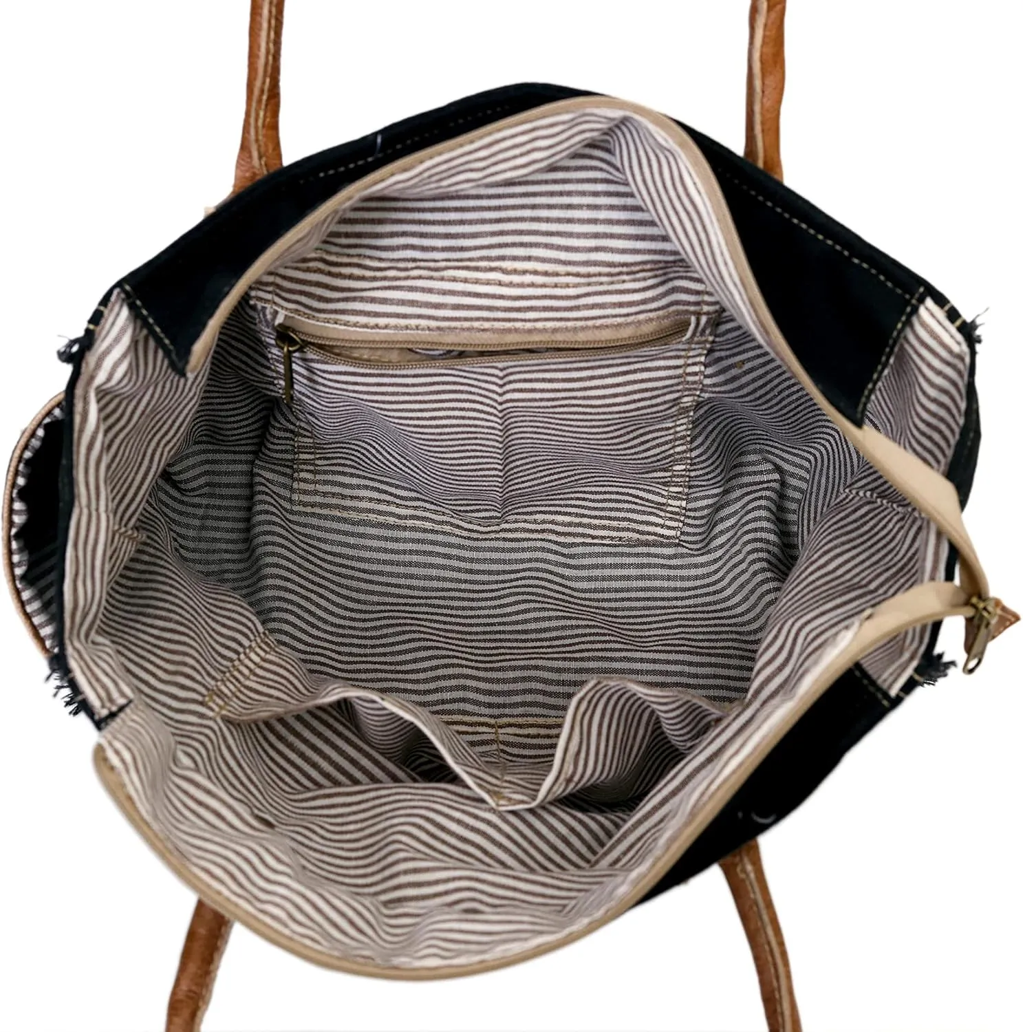 CLA Bags Sel De Mer Upcycled Canvas & Cowhide Tote