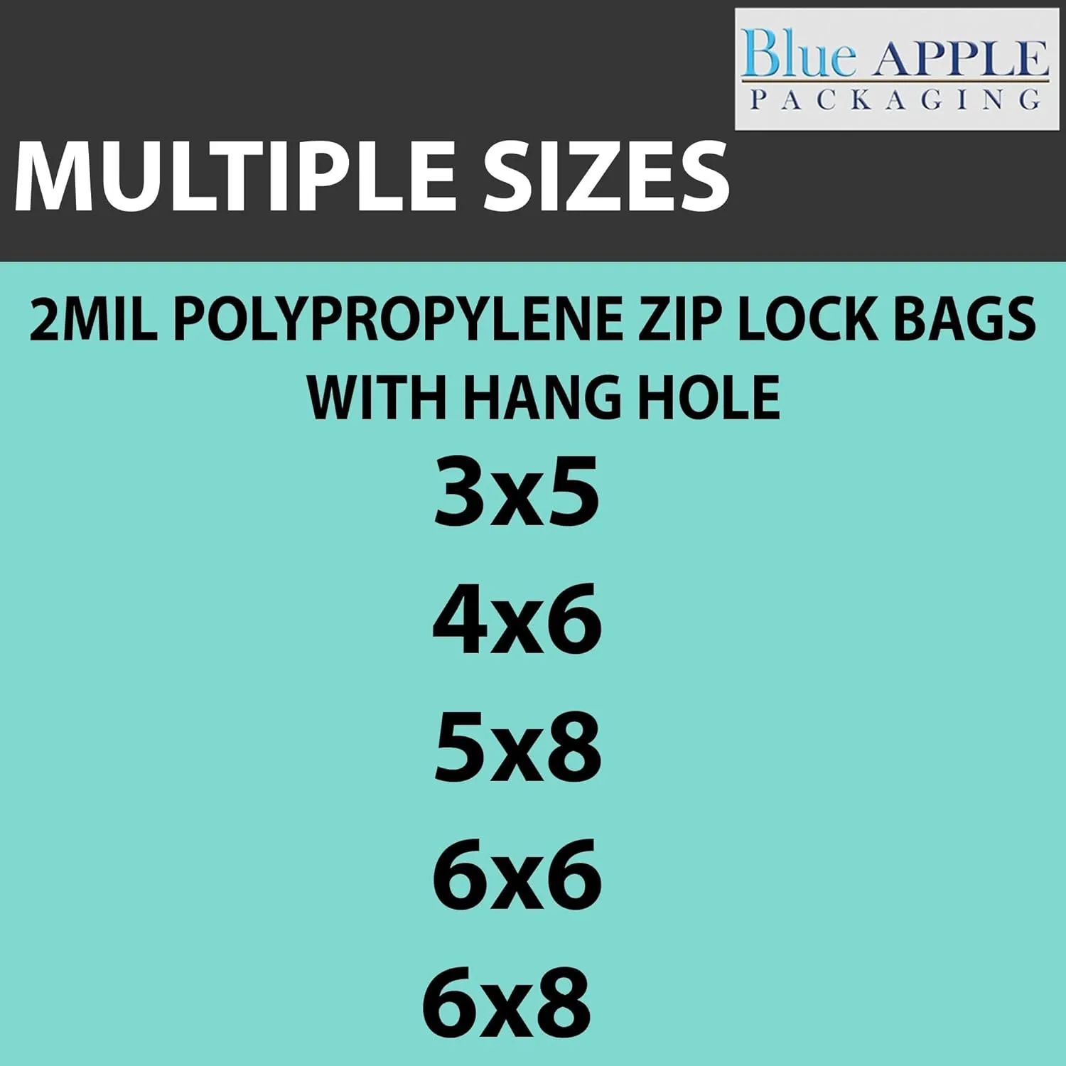 Clear Plastic Polypropylene Zip Bags - 6 x 8 & (100 Bags) 2 Mil Hang Hole for Display, Durable Poly Baggies with Resealable Zip Top Lock