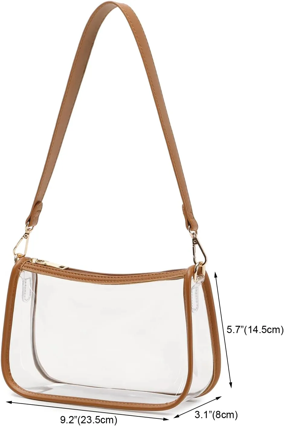 Clear Tote Bag Stadium Approved Clear Purse PVC Handbag Retro Classic Transparent Bag for Concert