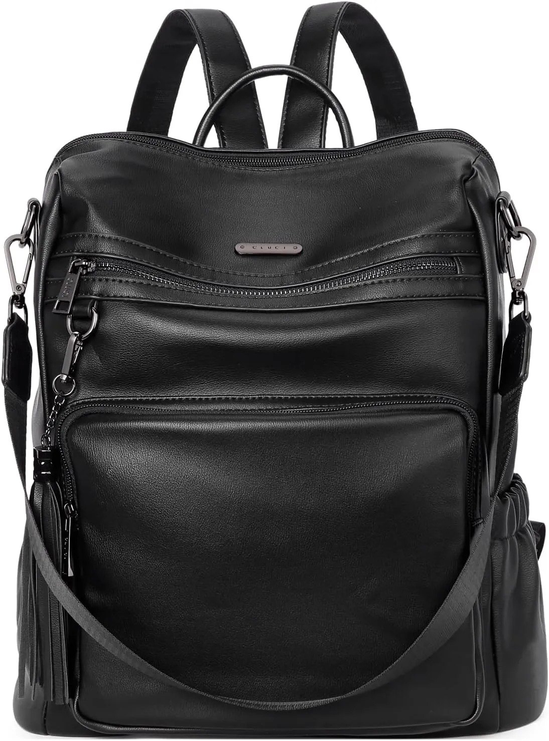 CLUCI Backpack Purse for Women Black Backpack Leather Large Travel Fashion Designer Convertible Ladies Work Bags