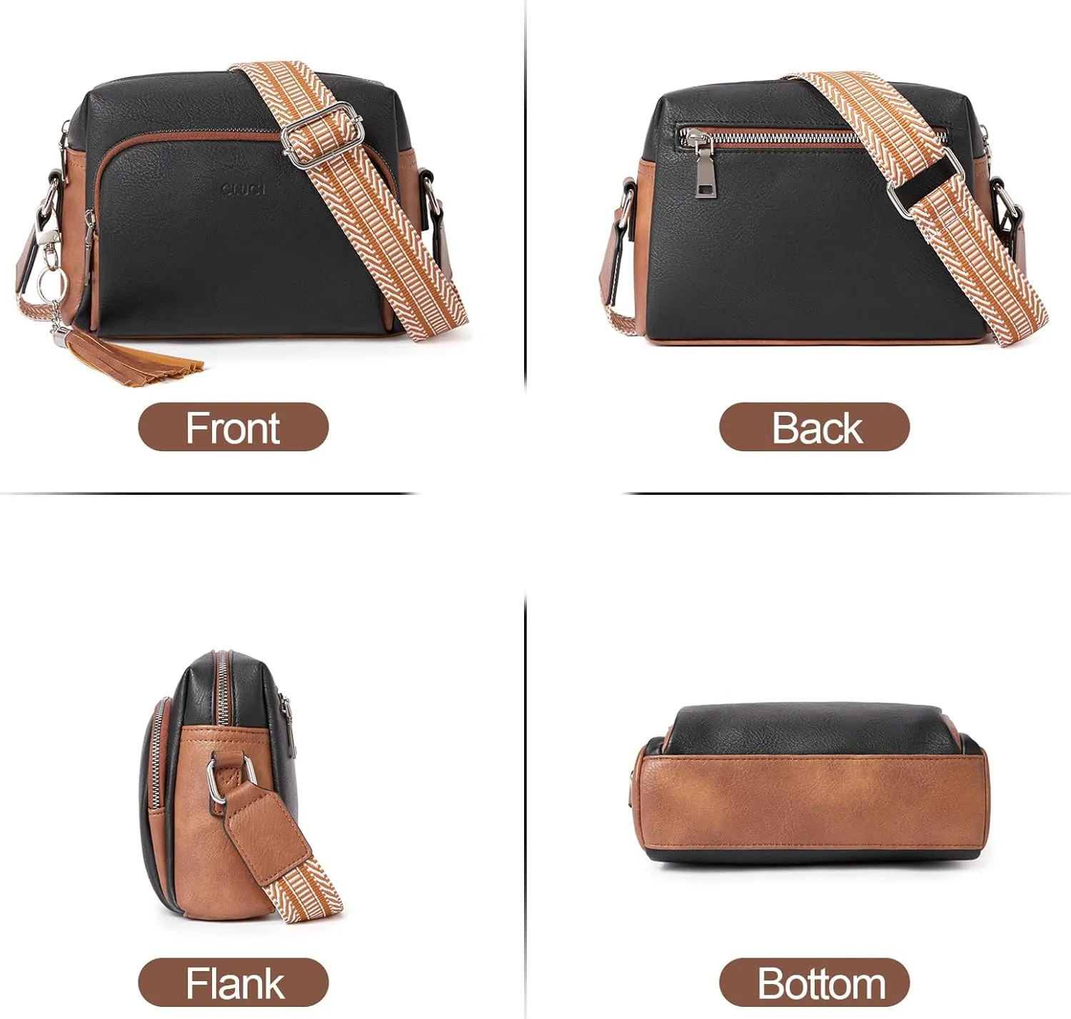 CLUCI Crossbody Bags for Women, Vegan Leather Shoulder Handbags，Purses for Women with Adjustable Wide Strap