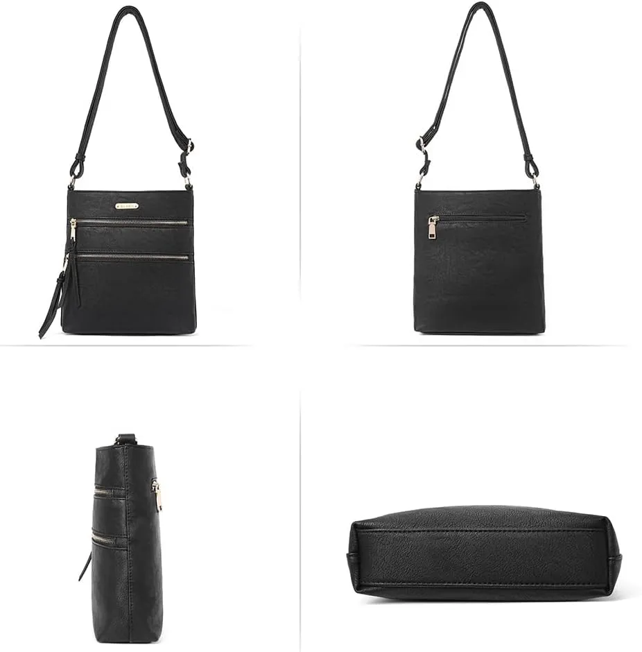 CLUCI Crossbody Purses for Women, Medium Size Zipper Pocket Adjustable Strap, Soft Leather Women's Shoulder Handbags