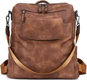 CLUCI Leather Backpack Purse for Women, Large Fashion Convertible Anti-theft, Travel Backpack Purses