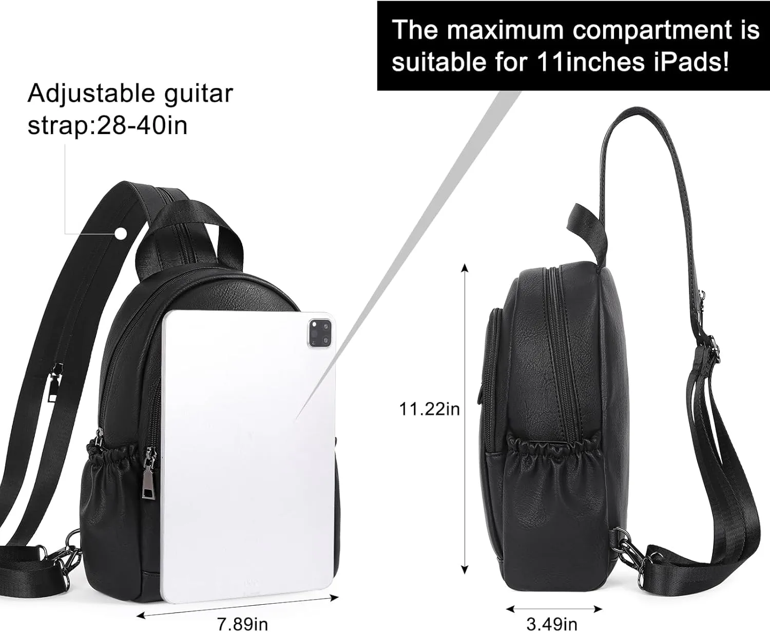 CLUCI Leather Sling Backpack for Women - Small Convertible Crossbody Bag for Travel
