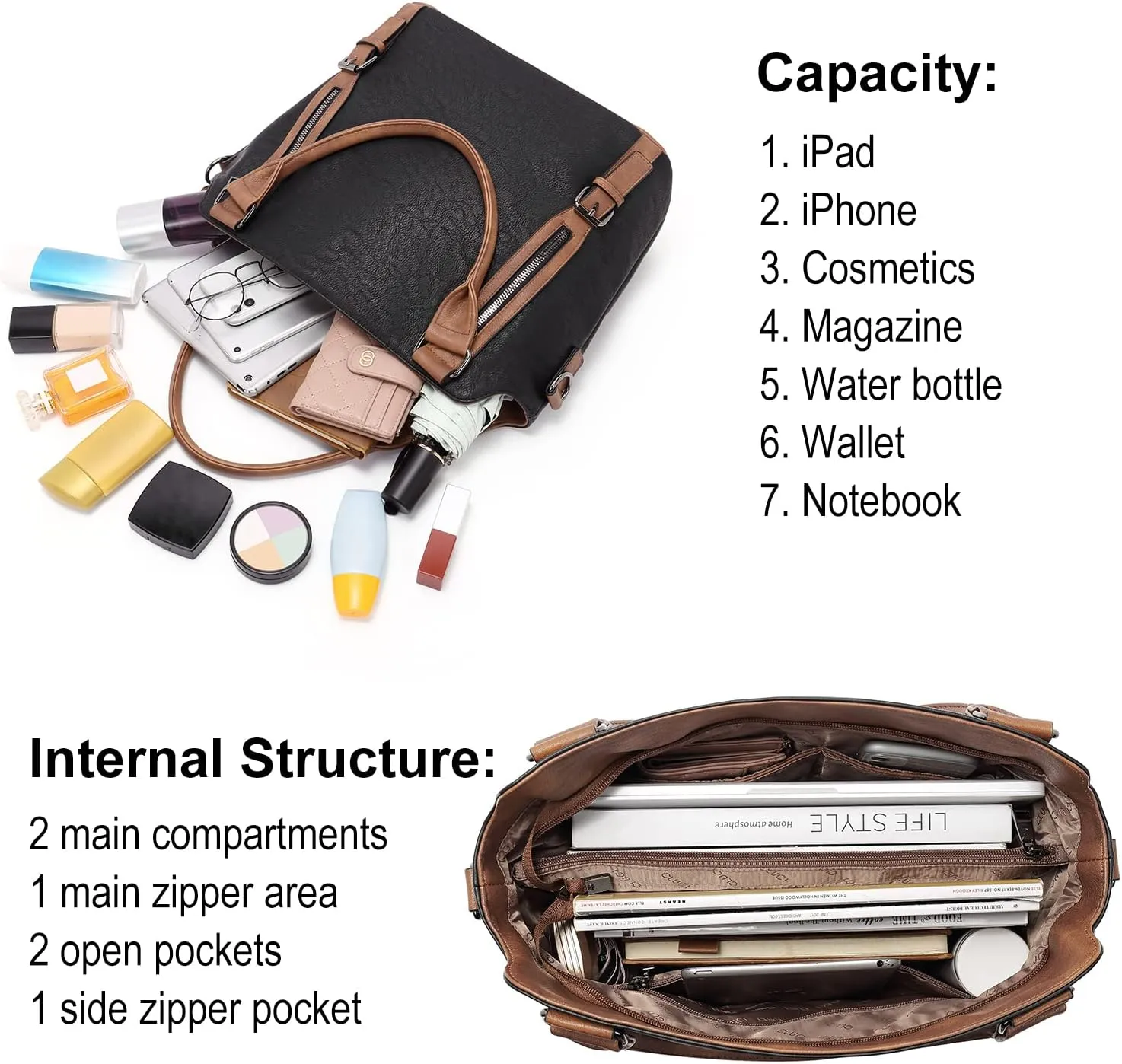 CLUCI Purses for Women Vegan Leather Handbags Tote Purse Shoulder Bag Large Ladies Hobo Bags