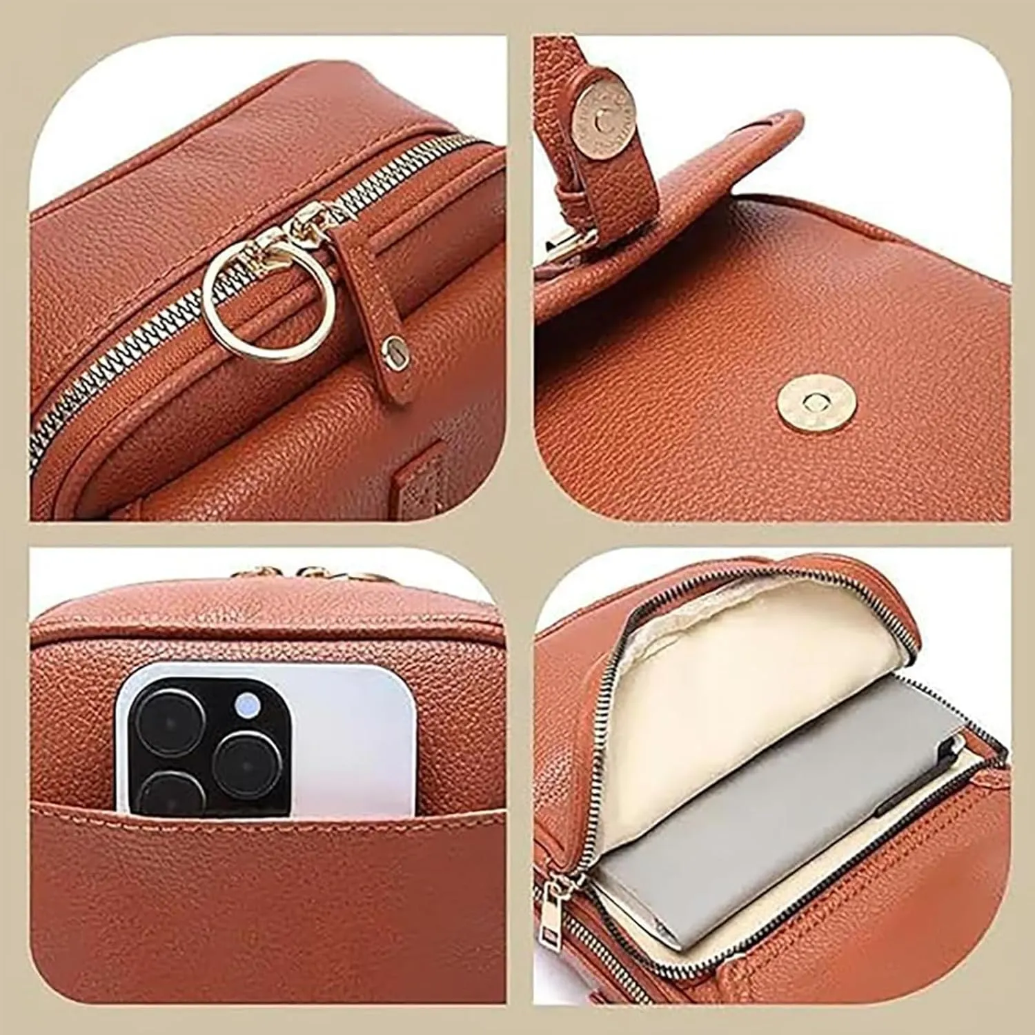 Collaboraten1 Crossbody Leather Bag, Collaborateam Urvashi Collaboration Tojoyride Anti Theft Shoulder Bags Women